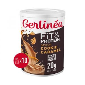 Gerlinéa Fit &amp  Protein Milkshake Protéiné Cookie &amp  Caramel 20 G De Protéines Boite 10 Milkshakes