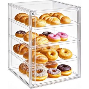 Vitrine &agrave; P&acirc;tisserie Bo&icirc;te &agrave; Pain &Eacute;tui en Acrylique Beignet G&acirc;teau Armoire &agrave; Tarte Dessert Muffins Biscuits