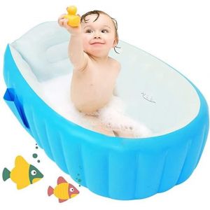 ROCK Baignoire gonflable antid&eacute;rapante et pliable pour b&eacute;b&eacute; de 0 &agrave; 3 ans Bleu