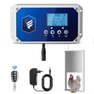 TTLIFE Clapet Automatique pour poulailler Kit douverture du poulaillerouvre-Porte poulailler avec minuterie et capteur de lumi&egrave;re