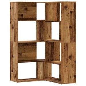 SALE 2026Biblioth&egrave;que dangle &agrave; 4 niveaux - Colonne pour livres - WINWIN -vieux bois - bois ding&eacute;nierie 53.4 Kg 2259606