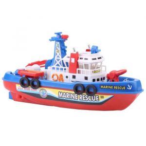 Jouet de bateau pour enfants lumières flash rouges et bleues jouet de bateau-pompe pulvérisation deau sonore amusante sans fin