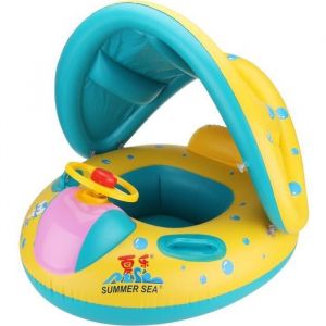 Bouée Siège Gonflable Weetop Piscine Gonflable Enfant avec Pare-Soleil Bébés 6 - 24 Mois Baignoire Piscine PVC Matériel Sécurité