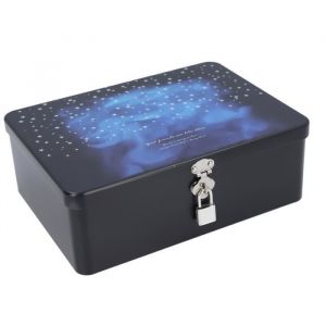 Bo&icirc;te de rangement - VVIKIZY - Vintage en acier &eacute;tam&eacute; - Cadenas - Motif ciel &eacute;toil&eacute; - 245 x 18 x 85 cm