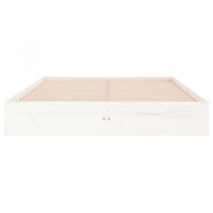 BURKE* Lit simple 120x190 cm Structure de lit classique sans matelas blanc bois massif 120x190 cm - LL7181