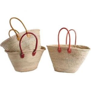 AUBRY GASPARD - Couffin palmier - bandoulière cuir - 55 cm - coloris assorti