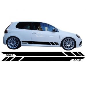 Stickers lat&eacute;raux en vinyle noir pour VW Volkswagen Golf 5 6 7 V VI VII 03+
