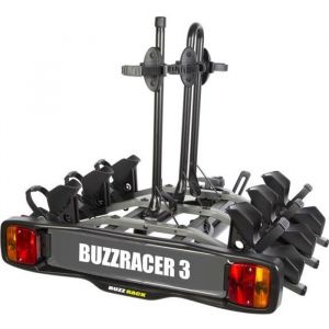 Porte-vélo sur attelage BUZZRACK - BUZZRACER 3 - Plateforme 3 vélos - Noir - Attache boule de remorquage