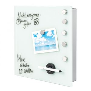 bremermann Bo&icirc;te &agrave; cl&eacute;s XL fa&ccedil;ade en verre blanc 13 crochets corps en m&eacute;tal gris