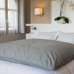 Édredon gonflant - CASTEX COUETTES NATURELLES - Jacquard gris clair - 90x150cm - 90% duvet neuf