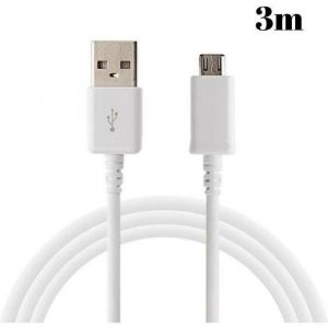 Cable pour Samsung Galaxy A10,A6-A7-J6 2018,A3-A5-J7-J5-J3 2016-2017,S7-Cable Chargeur Micro USB Mesure 3 Metres [Phonillico®]