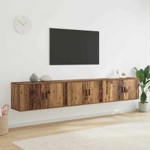 Moderne Ensemble de meuble TV - Pour salon - Table TV mural 3 pcs Bois Ancien 80 x 345 x 40 cm@FR(240642）