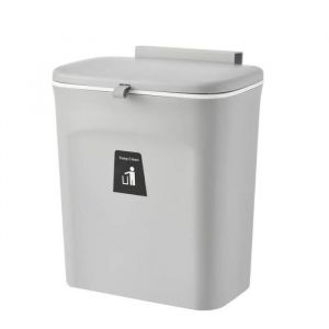 ERROLVES Poubelle murale Couvercle coulissant Anti odeur Gris 26 x 16 x 295 cm