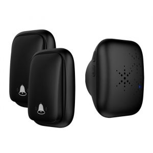 Sonnette sans fil &eacute;tanche &agrave; longue port&eacute;e bouton sans pile carillon enfichable 38 m&eacute;lodies&Eacute;metteur *2 R&eacute;cepteur *1