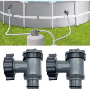 Vanne de entrée/Sortie pour Compatible avec Coleman Intex Bestway Pompe de Filtre de Piscine Hors Sol pour Tuyau de 1-1/2