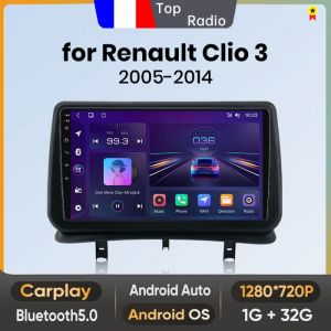 Autoradio 9 pouces Android 13 Carplay voiture pour Renault Clio 3 2005-2014 Écran Tactile GPS RDS WIFI Bluetooth Junsun