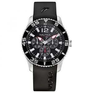 Montre - NAUTICA - Long Beach NAPLECR11 - Quartz - Acier inoxydable - Bracelet en silicone noir