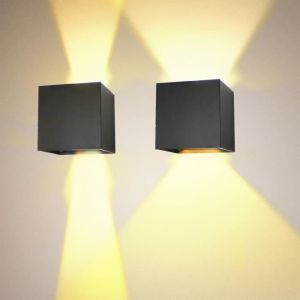 Applique Murale Rétro Vintage Intérieur Industrielle - WOTTES - 4pcs Noir - 12W - LED - Fer Forgé - Extérieur