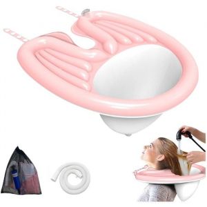 Bac &agrave; shampoing gonflable avec tuyau d&eacute;vacuation - Bac &agrave; shampoing mobile - Salon de coiffure &agrave; domicile - Bac &agrave; shampoing - Pour