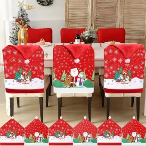 Housse de Chaise Noel 6 Pi&egrave;cesHousse pour Chaise 60 &times; 50CMHousse Chaise NoelCouverture de Chaise P&egrave;re No&euml;lD&eacute;coration