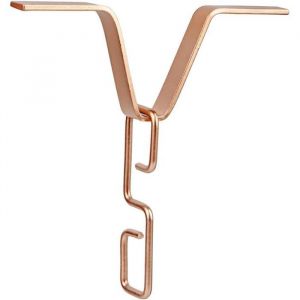 Chaîne de pluie avec crochet adaptateur de gouttière parfaitement conçu pour minimiser les éclaboussures deau (couleur cuivre).