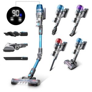 Aspirateur Balai Sans Fil Tube Pliable Bleu Et Gris 450w F45p Vortex