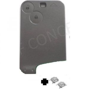 Coque cl&eacute; plip carte Renault 2 boutons Laguna Espace + 2 boutons switch