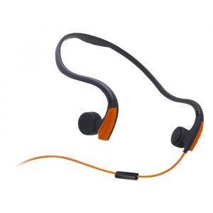 Casque filaire à conduction osseuse Commande vocale avec micro Shock Bass Double lecteur de musique stéréo Écouteur pour Orange