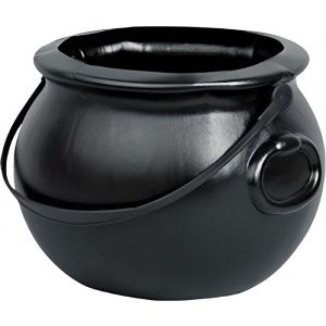 Chaudron de Sorcière - Plastique Noir - Hauteur 14cm - Diamètre 18cm