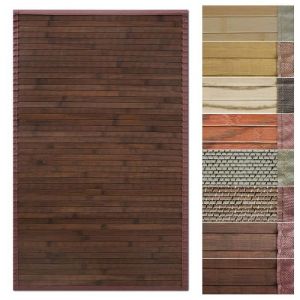 Tapis en bambou avec bord en tissu  Design naturel 200 x 300 cm Oak