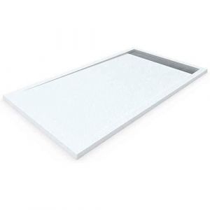 120X70 cm Receveur de douche en résine extra-plat avec cadre Blanc 120 X 70 X 6 cm