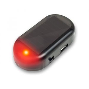 Faux Feu De Sécurité Pour Voiture Simulation À Énergie Solaire Alarme Factice Sans Fil Avertissement Antivol RED LIGHT