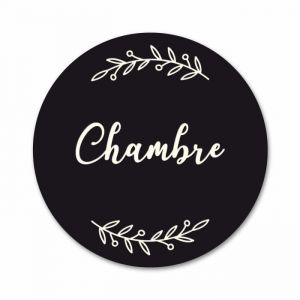 Plaque de Porte Autocollante PVC Gravé Noir Blanc - ADZIF.BIZ - Décoration murale - Artisanal - Adulte - Mixte