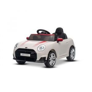 Voiture &eacute;lectrique BMW Mini Cooper 12V blanc lecteur MP3 avec USB/Bluetooth t&eacute;l&eacute;commande 24 GHz batterie lithium moteur 2x