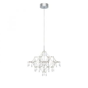 Lustre LED 14W IP20 acier/transparent - Marksl&ouml;jd - Efesos