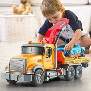 Camion Dépanneuse Jouet Enfant Grand Camion Jouet pour 3 4 5 6+ Ans Garcon Fille Transporteur Véhicule avec Lumière et Son
