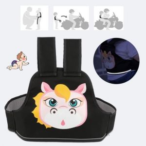 AYNEFY Ceinture Enfant Moto Ceinture de S&eacute;curit&eacute; de Moto V&eacute;lo pour B&eacute;b&eacute; Sac &agrave; Dos Harnais de Transport (Cheval)