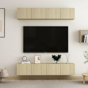 Ensemble de Meuble T&eacute;l&eacute;vision - 17091&reg;NEUF - Meuble TV suspendu Armoire HiFi Ch&ecirc;ne sonoma - Moderne