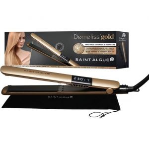 Lisseur 2en1 - DEMELISS - Gold - Plaques c&eacute;ramique et tourmaline - Temp&eacute;rature 150-230&deg;C - Arr&ecirc;t automatique