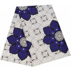 Tissu africain imprim&eacute; wax de 6 yards tissu Ankara africain pour robe de soir&eacute;e  - Type 0051