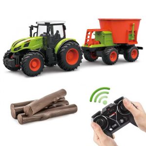 Tracteur RC - Tracteur Radiocommandé Tracteur RC avec Remorque Camion Jouet pour 3 4 5
