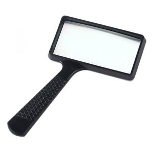 10X Loupe à Main100x50mm Loupe RectangulaireLentille en Verre Résistant aux Rayures pour LectureLoisirsRéparationObservation