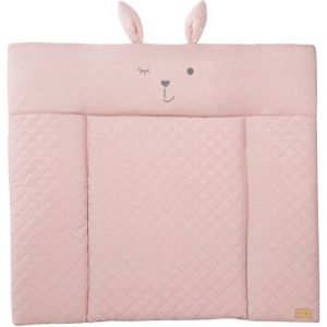 ROBA Matelas à Langer roba Style - 85 x 75 cm - Imperméable - Doux et Facile à Nettoyer - Rose / Visage de Lapin