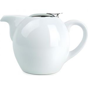Théière blanche avec filtre en porcelaine 05l
