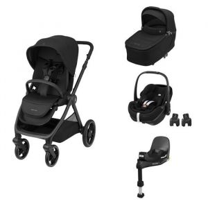 MAXI COSI - Poussette Trio Oxford + Pebble 360 Pro2 + Nacelle Sense Twillic Black + Base Family Fix 360 Pro