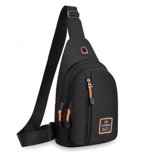 Sacoche &agrave; Bandouli&egrave;re Homme Poitrine Imperm&eacute;able pour &agrave; Pied Cyclisme Voyage et Sport XD1365 Noir