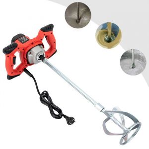 Malaxeur &Eacute;lectrique 1500W Malaxeur Mortier Colle 6 Vitesses R&eacute;glables B&eacute;tonni&egrave;re Portative 330-930rpm M&eacute;langeur Peinture