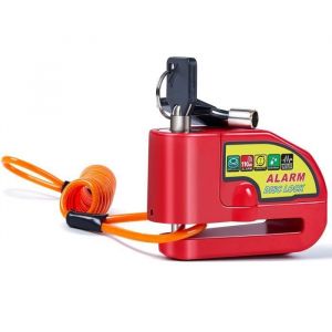 2 pcs Bloc Disque Alarme Antivol Moto Bloque Disque Scooter Lock Alarme Antivol V&eacute;lo de 110dB sans C&acirc;ble de Rappel（lot de 2）