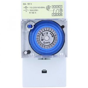 SUL181h Minuterie mécanique minuterie à quartz 24 heureshorloge modulaireinterrupteur relais 110230VAC 16A