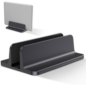 Support Ordinateur Portable Vertical Support PC Portable en Aluminium R&eacute;glable Bureau Laptop Stand Noir